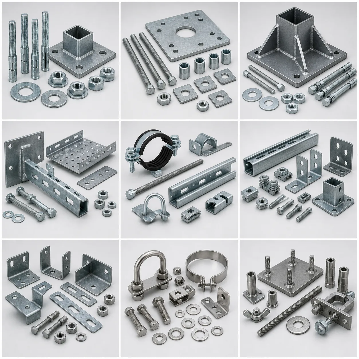 Custom bracket and stainless sets representative construction hardware kit groups