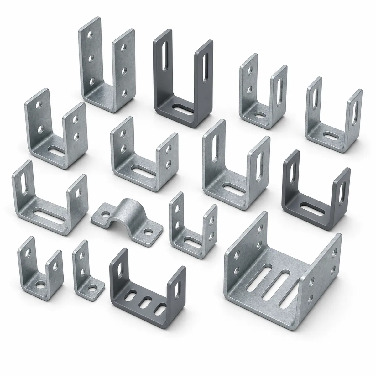 Strut U Brackets custom metal part made to drawings